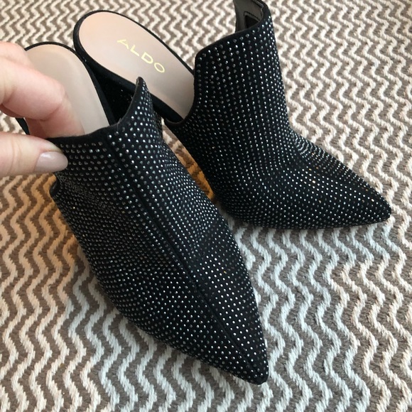Glittery black mule heels. NWT - Picture 2 of 12